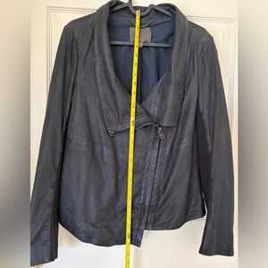 Muubaa Dark Blue Leather Jacket